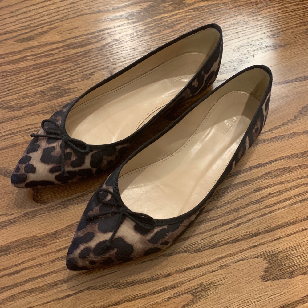 J. Crew Leopard Pointed Flats